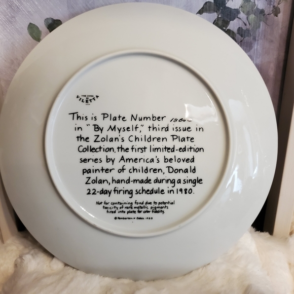 1980 "By Myself" 3rd in the Zolan's Children Plate Collection - Picture 2 of 4